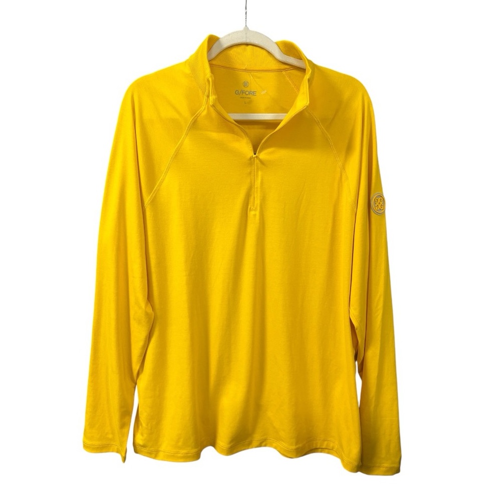 G/FORE Men's Golf Luxe 1/4 Zip Yellow (FLYY) Long Sleeve Pullover NWOT Large
